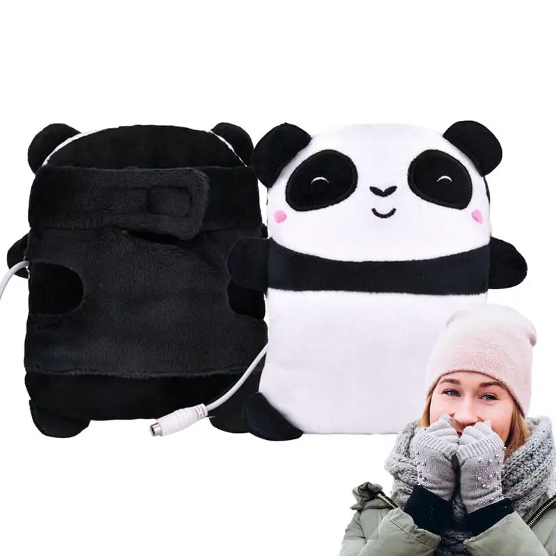 

Autumn Winter Gloves Cute Cartoon Panda Toast Shape Gloves USB Warmer Heated Fingerless Hand Warmers New Year Gift