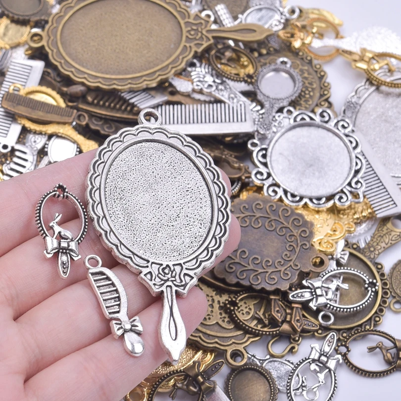Random Mix Tool Metal Alloy Mirror Comb Pendants For Jewelry Making  Necklace Earrings Bracelet Charms Bulk DIY Women Accessories - AliExpress