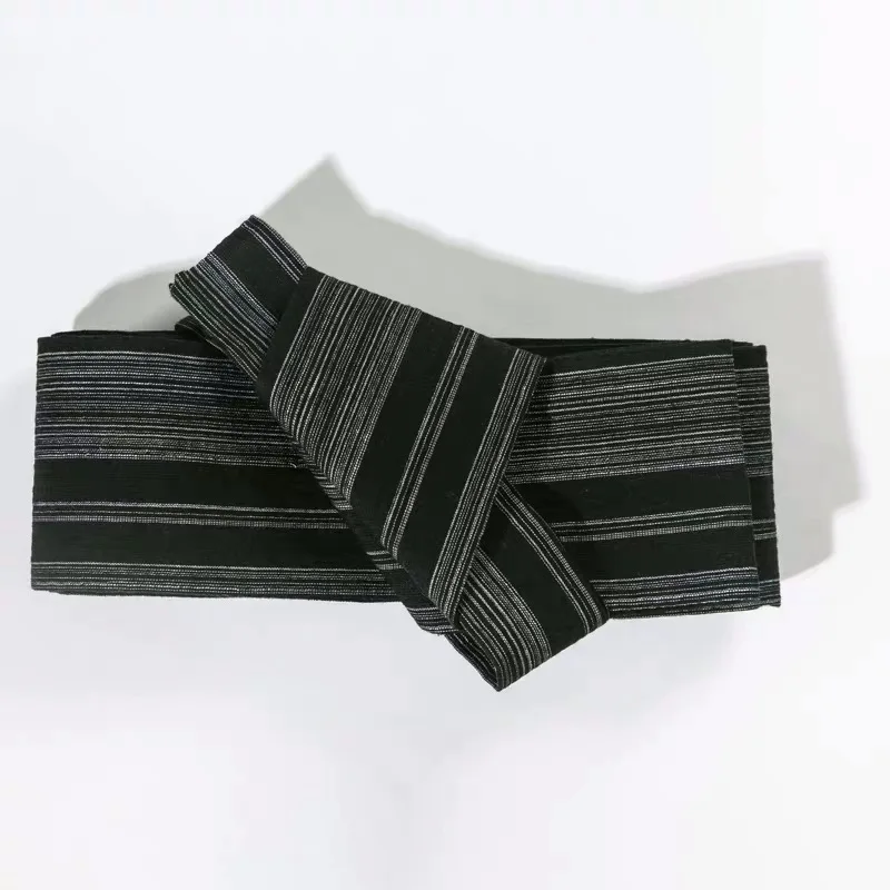 Traditional Japanese Kimono Yukata Belt Accessories Wide Striped Obi Hook And Loop Fastener Retro Belt Sauna Spa Wear Costumes japanese kimono