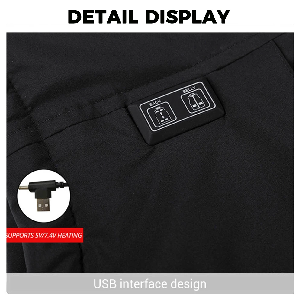 11Areas Self Heated jacket Heating Vest Men Women USB Heated Vest Warm Clothing Motorcycle Camping Washable Winter