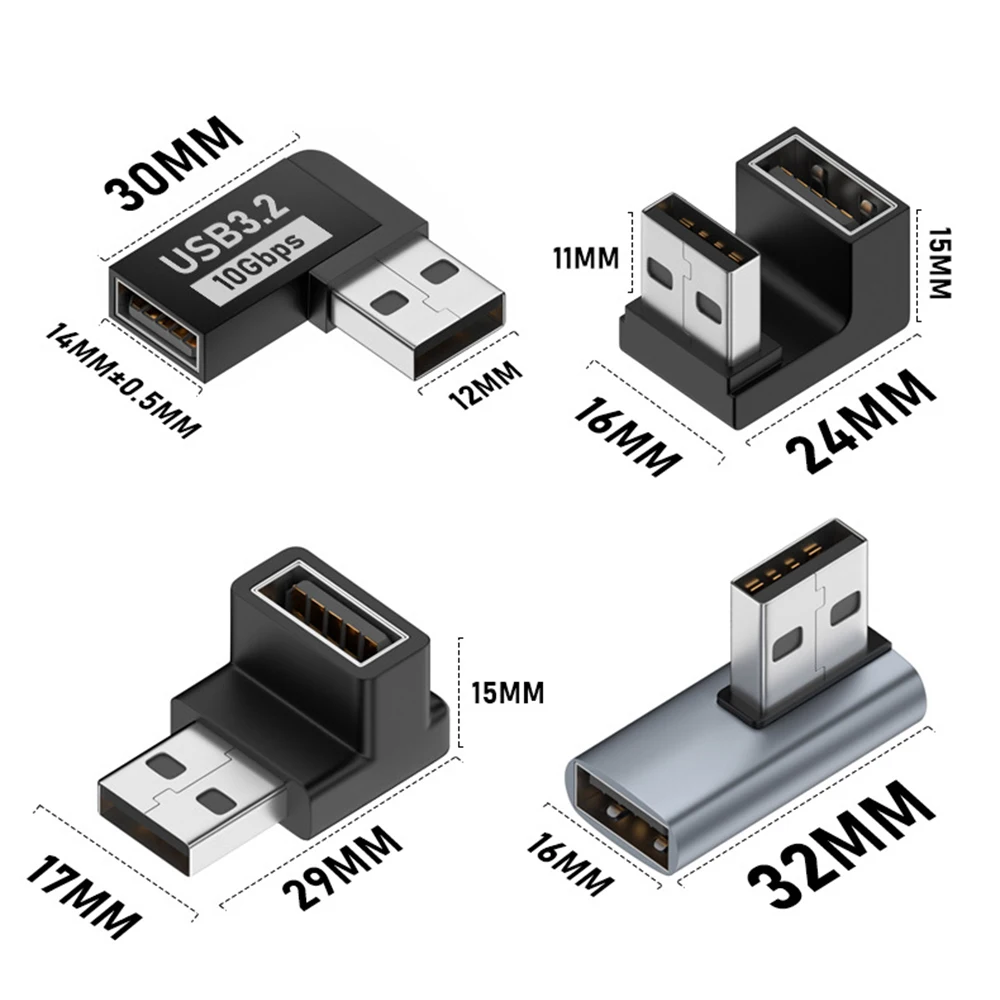 90 Degree USB 3.2 Male to Female Right Angle Extension Adapter 10Gbps For Laptop PC Connector Converter usb to type c adapter type c adapter