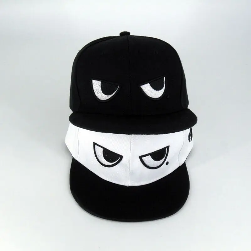 Funny Black White Eyes Flat Edge Trendy Caps Hip Pop Baseball Cap Sunshade Adjustable Hat Adult Trucker Unisex Party