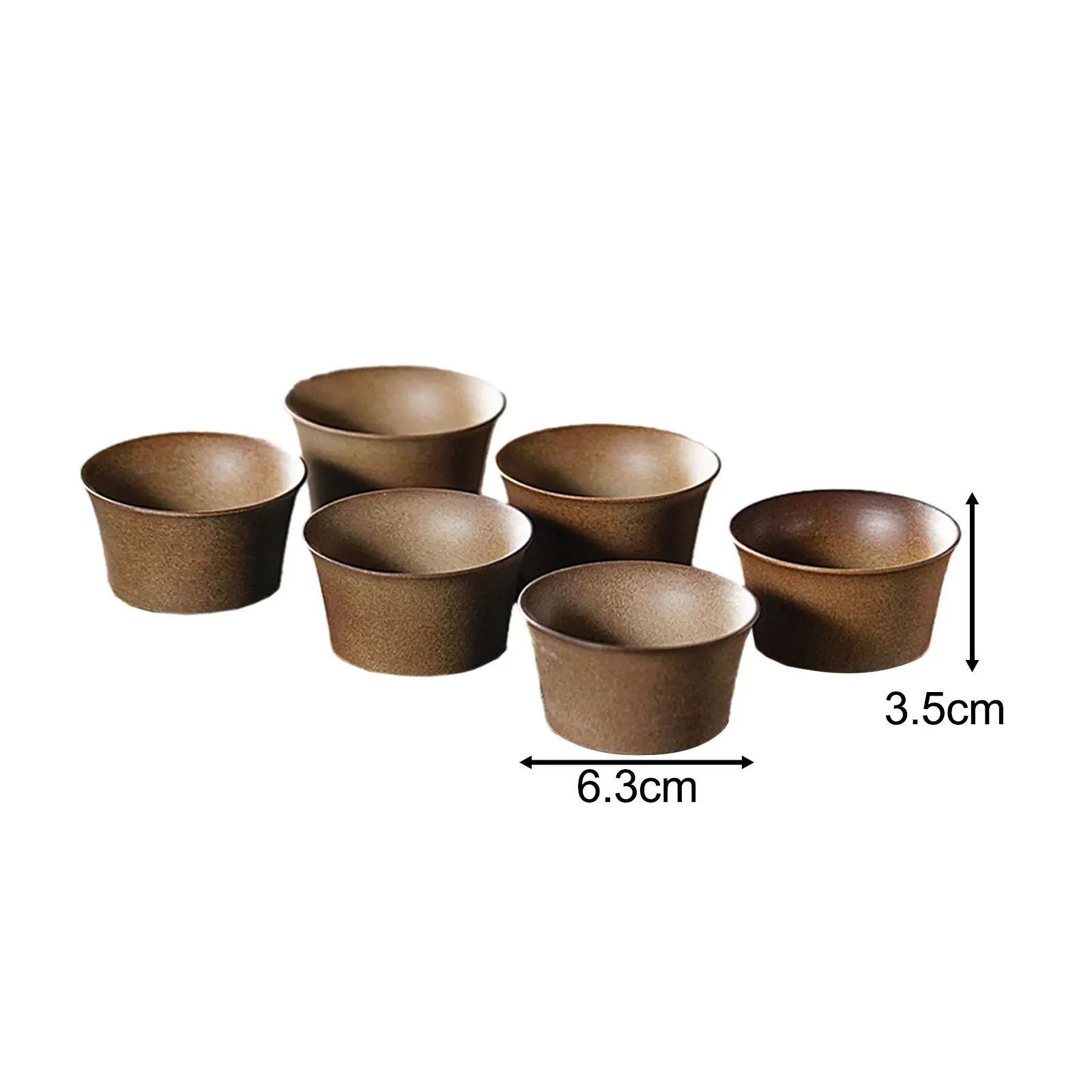 6x Chinese Ceramic Tea Cups 1.7oz Household Afternoon Teacups Mugs for Restaurant Office Coffee Shop Tea Ceremony Party Travel