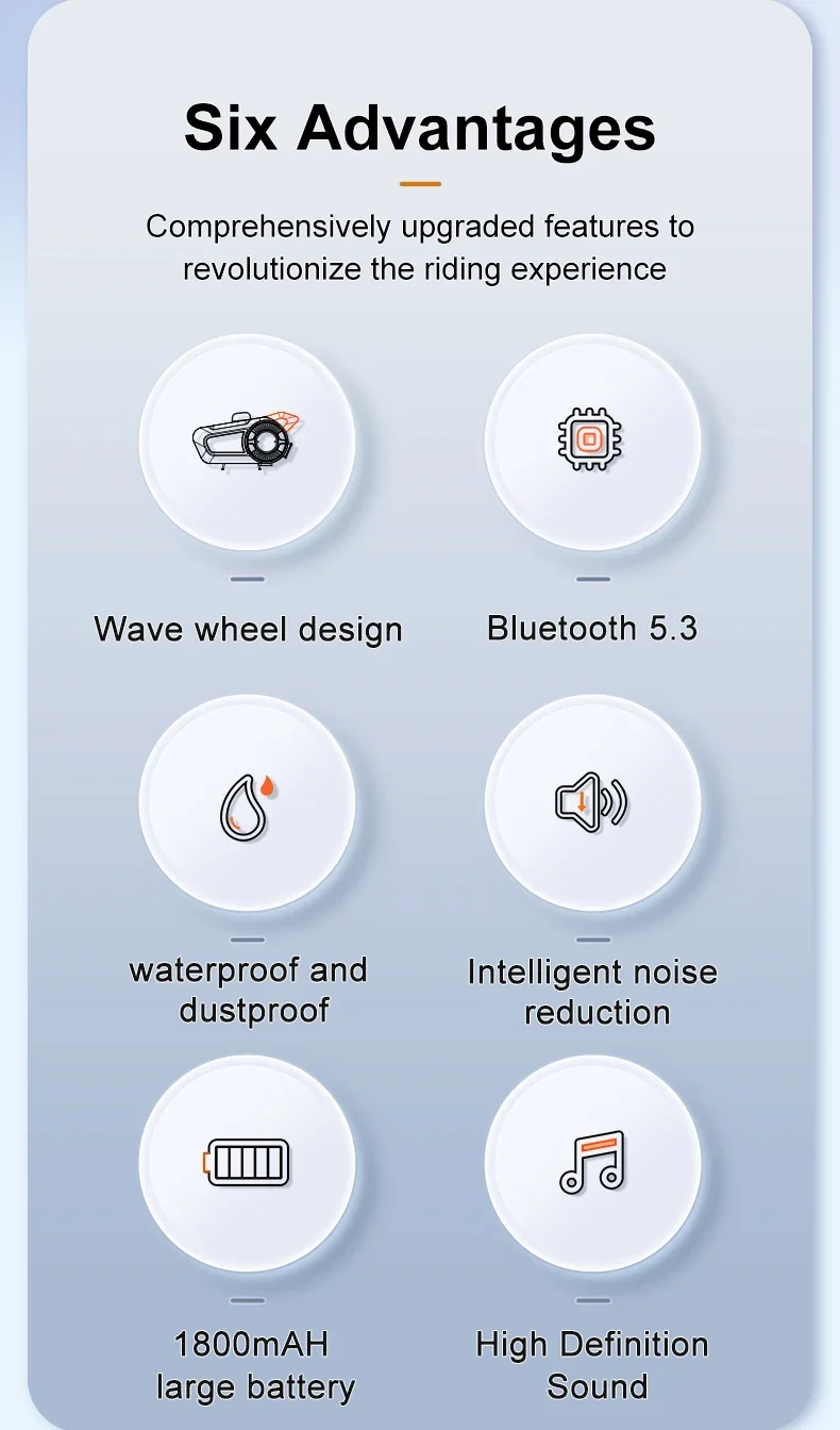 Y50 Motorcycle Helmet Bluetooth Headset Anti-Freezing Music Player Earphone IPX6