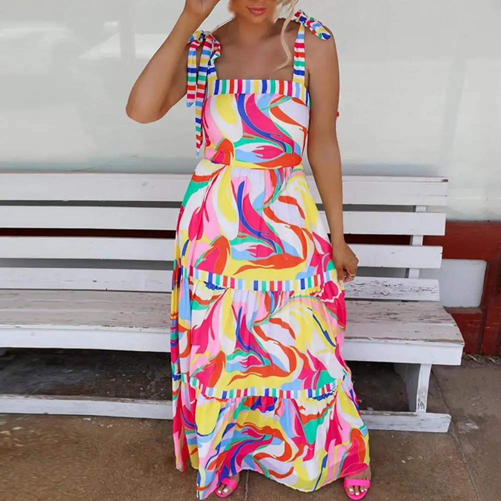 

Женское лоскутное платье с принтом, платье макси контрастных цветов с ярким принтом в стиле пэчворк, ТРАПЕЦИЕВИДНОЕ пляжное платье для отпуска