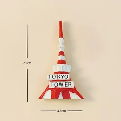 Hand - Drawn 3D Tokyo Tower Fridge Magnet - Japanese Landmark Souvenir and Home Decoration Gift (B)