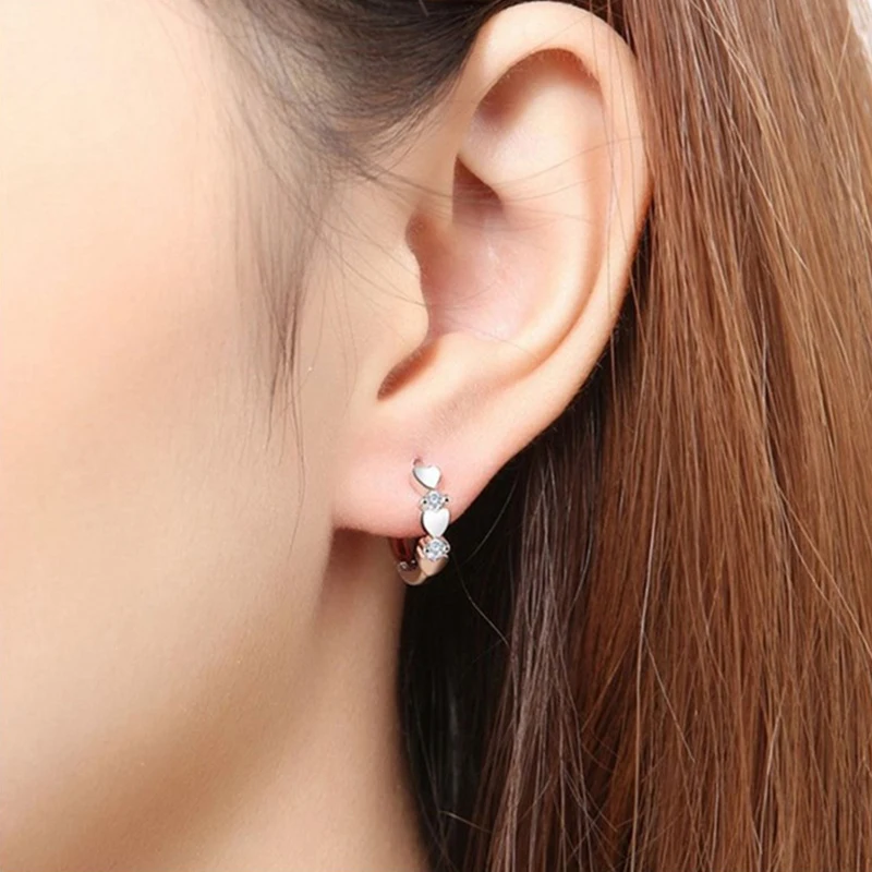 Weight Loss Products 1 Pair Magnetic Slimming Earrings Love Heart-shaped Earrings Silver Lose Weight Stimulating Acupoints Health Slimming Ear Studs