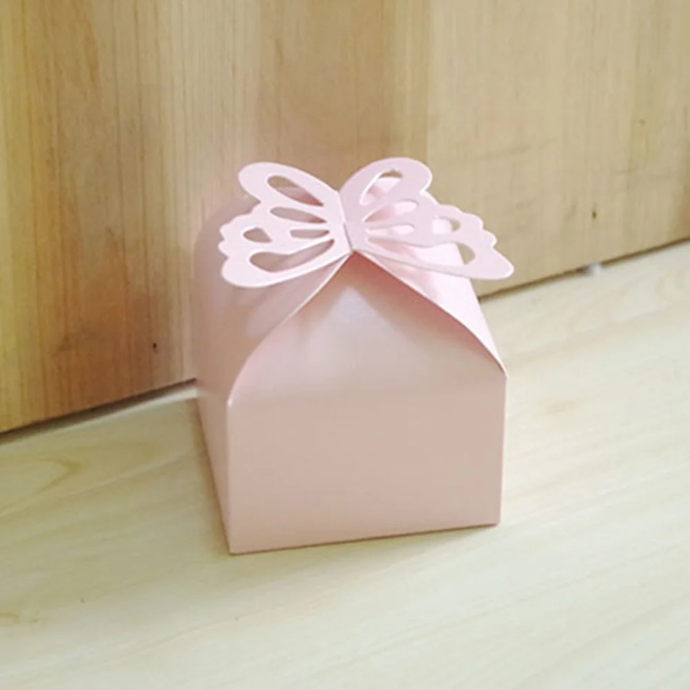 

50pcs Creative Wedding Candy Box Hollow Gift Box Party Favor for Wedding Anniversary Birthday (Pink)