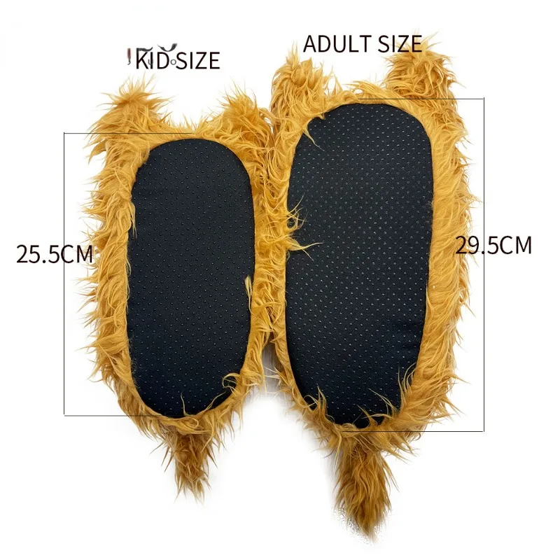 Winter Highland Cow Slippers Fluffy Highland Cattle Plush Slipper Soft Warm Home Indoor Cute Cartoon Furry Slides for Women Men — view 4