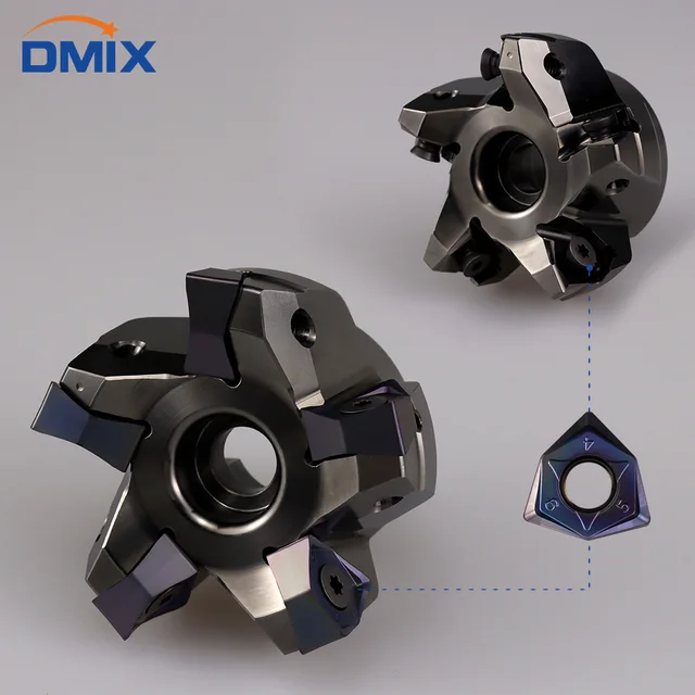 DMIX MFWN 90 gradi MFWN90 taglio pesante esagonale bifacciale Testa di fresa WNMU 0806 inserto disco fresa 5