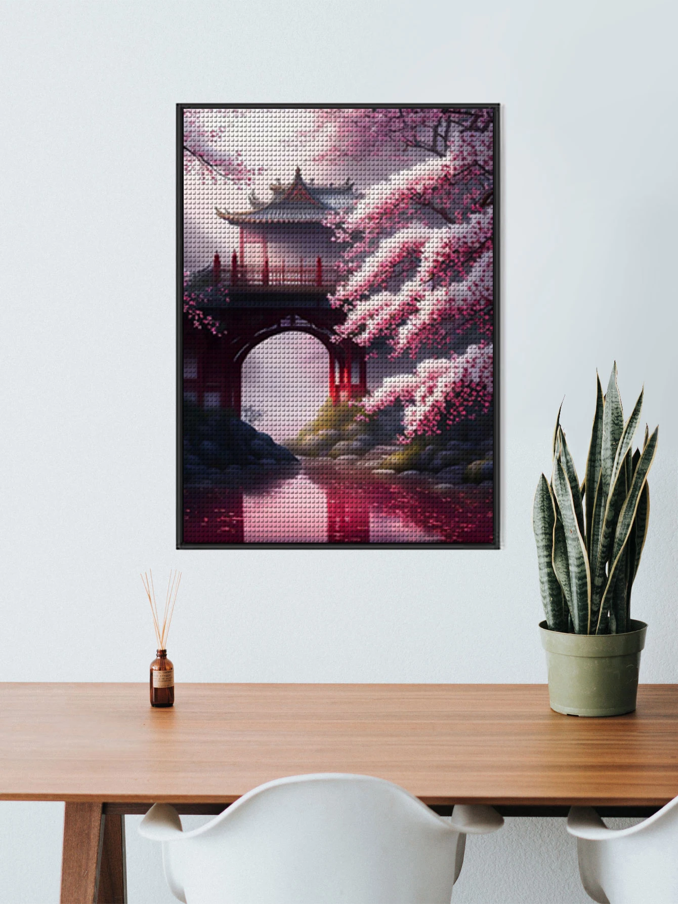 Diamond Painting Landscape Of Peach Blossom Pavilion Personality DIY Full Drill Round Mosaic Cross Stitch Set