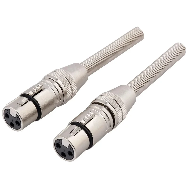 5/20/100PCS 3PIN XLR 플러그 KTV 마이크 긴 꼬리 스프링 납땜 케이블 터미널 커넥터가있는 남성 여성 소켓