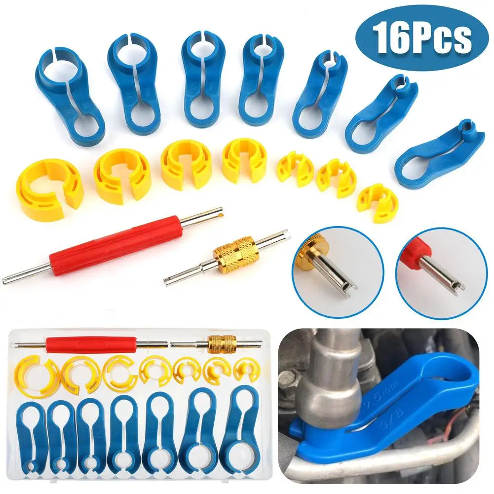 

16pcs Car Air Conditioning Pipe Quick Disconnect Tools Kit Fuel Line Remover Connector Removal Tools