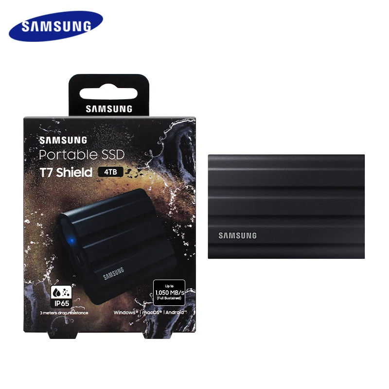 Samsung tragbare SSD T7 Shield 4TB externe SSD USB 3,2 Gen 2 Typ-C 