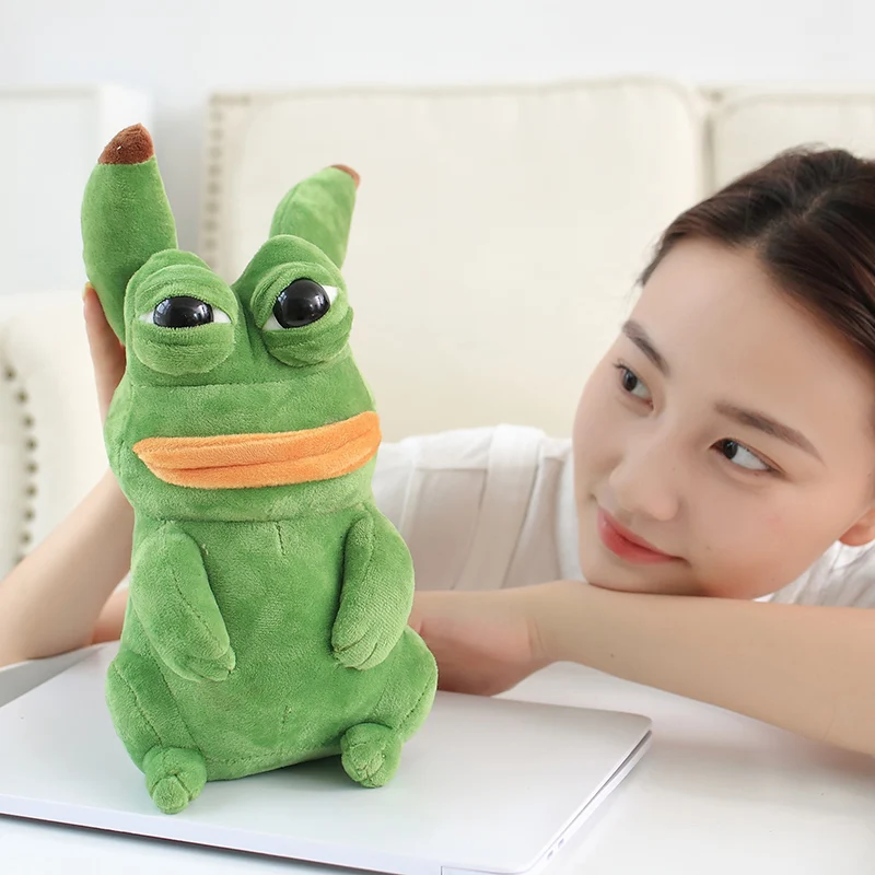 1pc 25cm Ugly Sad Frog Doll Cosplay Anime Stuffed Toy Sad Big Eyes Frog Pepe Pluche Pillow Cute Kids Birthday Gifts