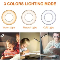 48 LEDs Clip on Desk Lamp 360°Flexible Gooseneck Reading Table Light Eye-Caring USB Clamp Books Night Light Study Read Light 2