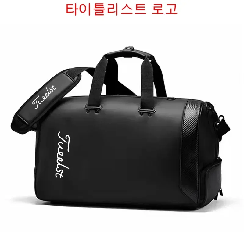 남성용 핸드백 자수 브랜드 골프 가방, PU 방수 의류 가방, 대용량 독립 신발 영역 스포츠 가방, 보스턴 가방