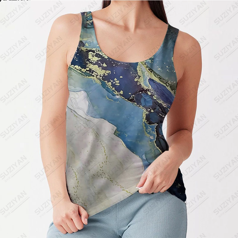 

Fashion Women's Sleeveless Tank Top 3D Printing Casual Summer Hot Selling Slim Fit Temperament Women's Flower Tank Top Large Top