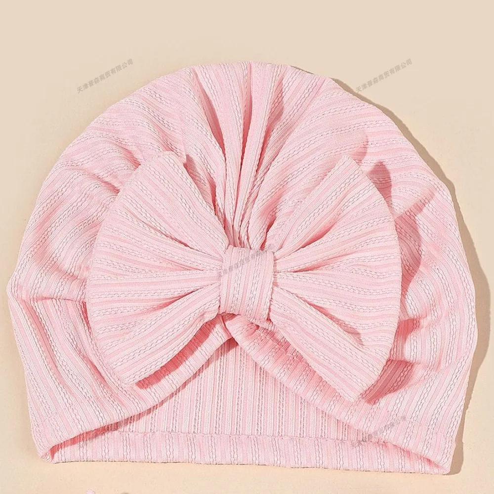 Baby Turban Hat with Big Bow Newborn Girls Cotton Beanie Cap Soft Stretchy Headwrap for Infant Toddler Photography Gift Fashion