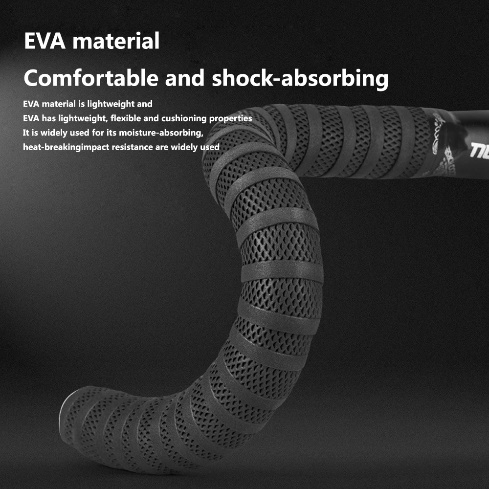 Hohl Rennrad Lenker Bänder Fahrrad Lenker Band PU + EVA Fahrrad Anti-rutsch Stoßfest Bar Wraps Befestigungs Riemen weiß/Schwarz – Detail 3