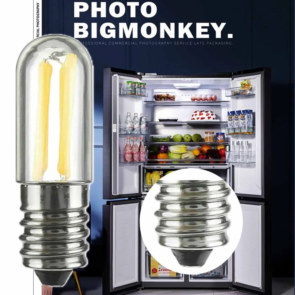 5개 조광 가능한 E14 COB LED 필라멘트 냉장고 전구 1W 2W 3W 220V 나사형 베이스 전구 6500K 3000K 화이트 하우스 장 룸