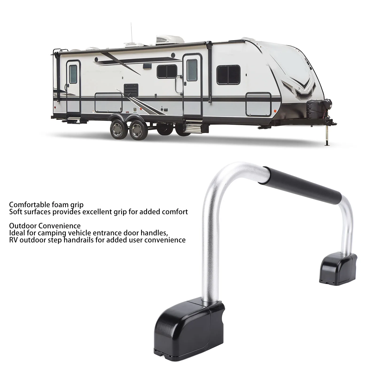 RV Grab Handle RV Hand Rail Locking Folding Aluminum Alloy Grab Handle Safe Entry Assist Handrail for Motorhome Travel Trailer