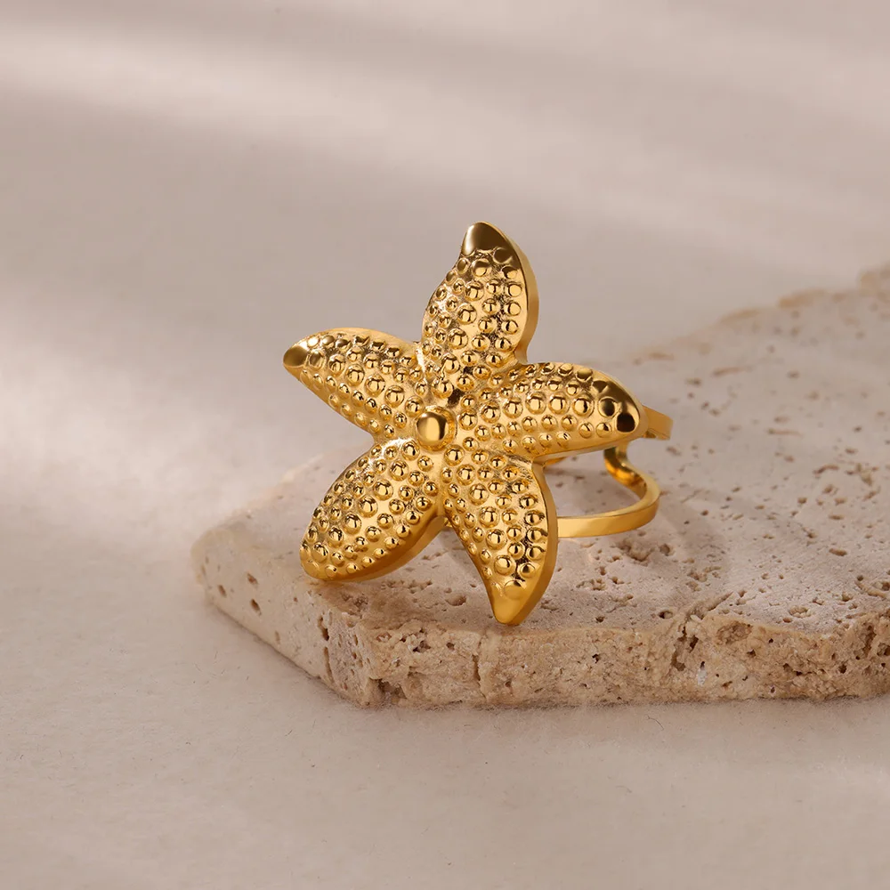 Anello statement a stella marina per donna e ragazza mare gioielli_voghion.com