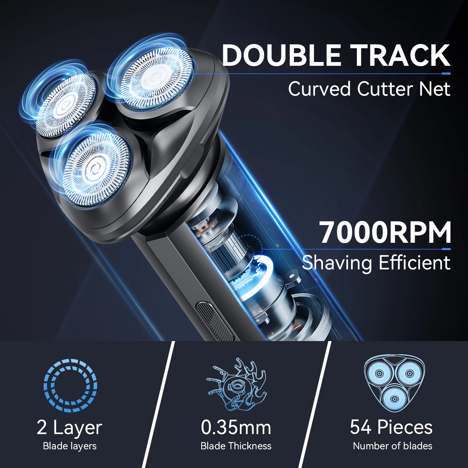 Kensen Electric Shaver for Men Rechargeable 3D Floating Magnetic Cutter Blade Washable Beard Trimmer Razor Men's Shaving Machine 3