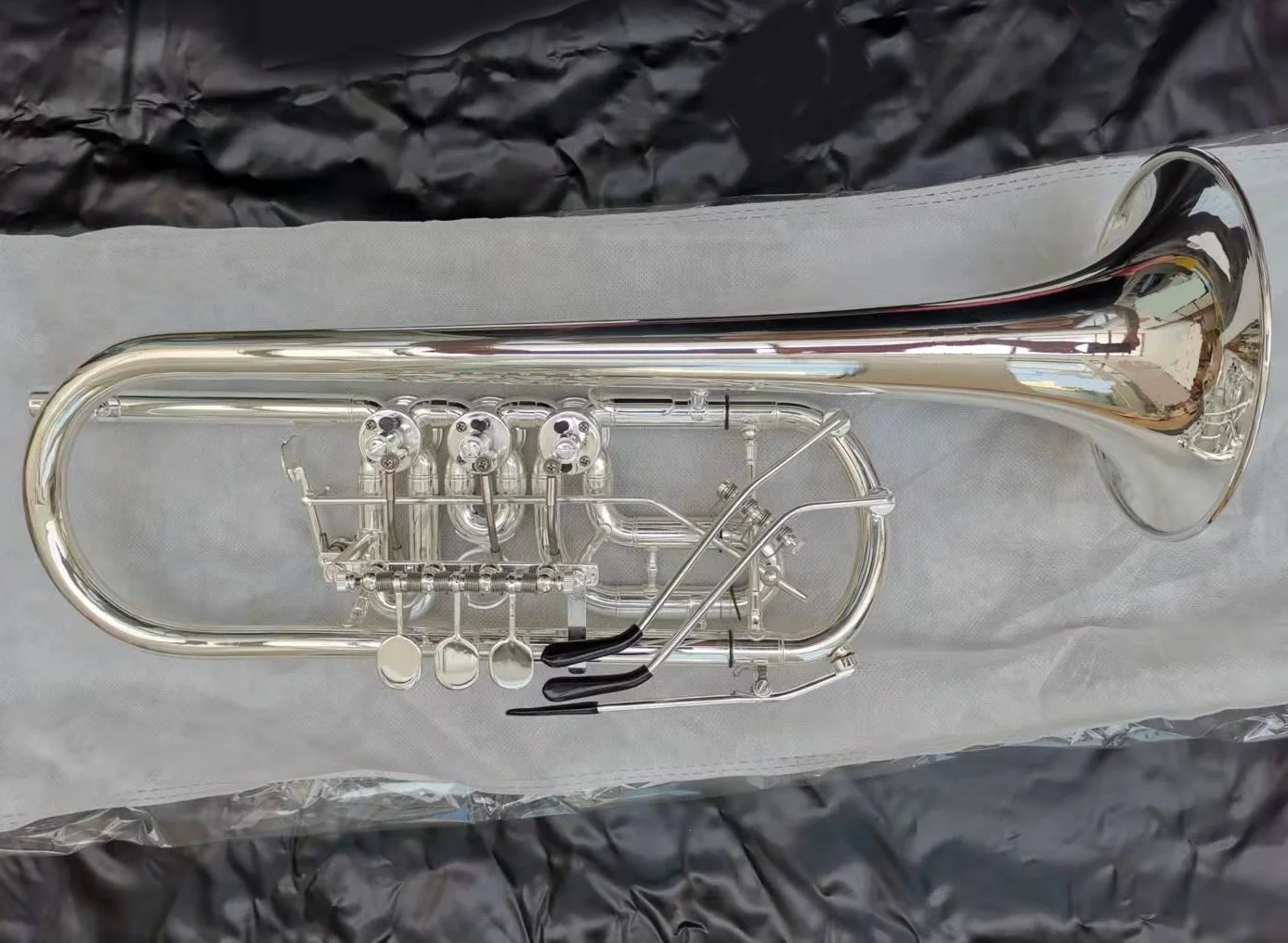 Professional Silver Plated C Key Rotary Trumpet (ETR-101)