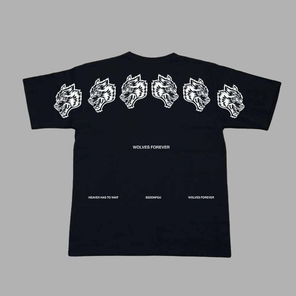 

DARC SPORT Wolves Summer 100% Cotton T-shirts Print Tees Rock Hip Hop Men T Shirt Casual Tops Unisex Streetwear Clothes