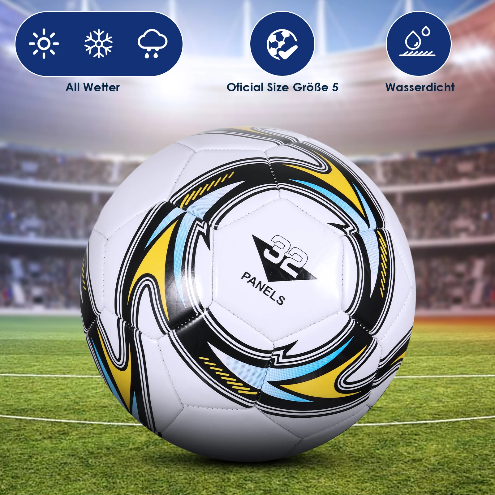 World Football Soccer Balls Official Size5 Machine Sewing PVC Seamless Wearproof Anti-slip Outdoor Match Game Football Training 1