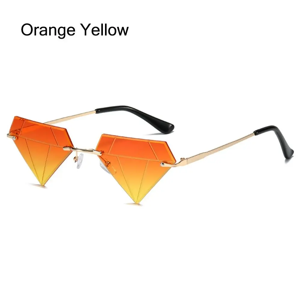 VALICLUD Occhiali da Sole da Donna Occhiali da Sole Senza Montatura a Forma di Nuvola con Charms Lampo Occhiali da Sole Moda Lenti Colorate Arancione