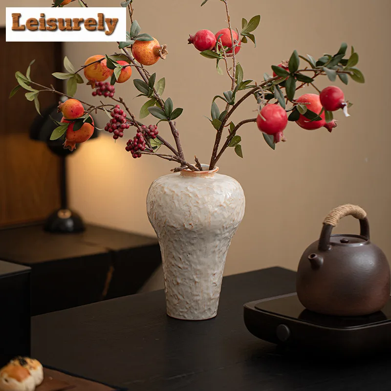 Wood-fired Porcelain Vase Boutique Room Decor Flower Basket Plant Pot Household Flowerpot For Tea Accessories Ornaments Craft