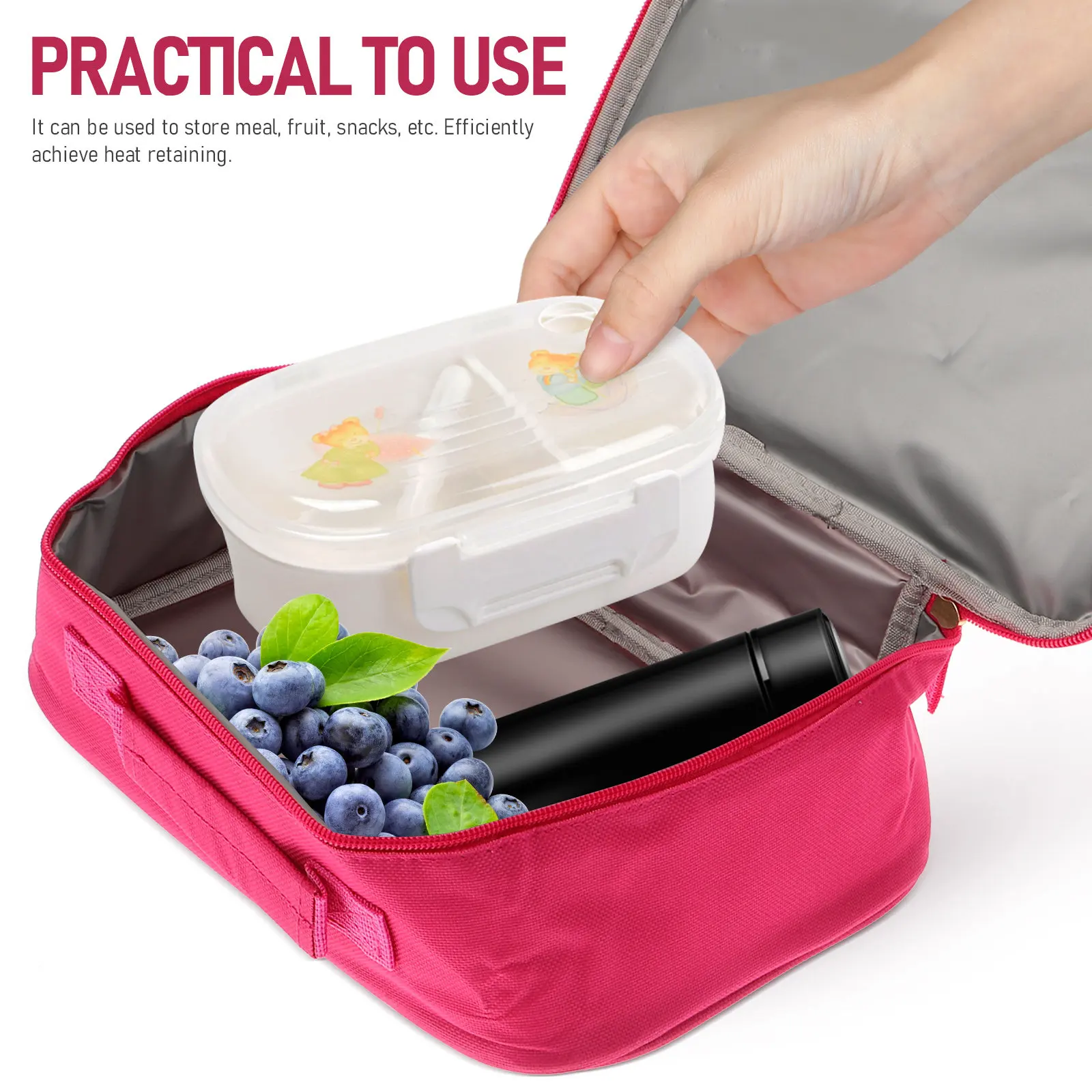 1Pcs 세련된 스팽글 점심 가방 절연 휴대용 경량 방수 열 보존 피크닉 도시락 보관 토트 백 사무실용