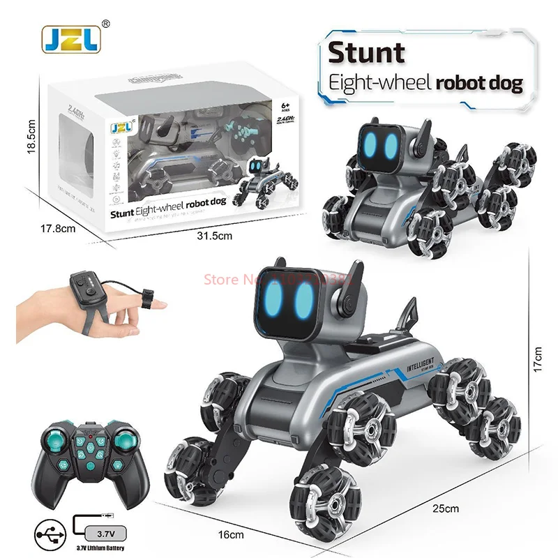 New Robot Toys Electric Dual Remote Control Toys Intelligent Machine Dogs Eight Wheeled Stunt Mechanical Dog Children's Toys 5