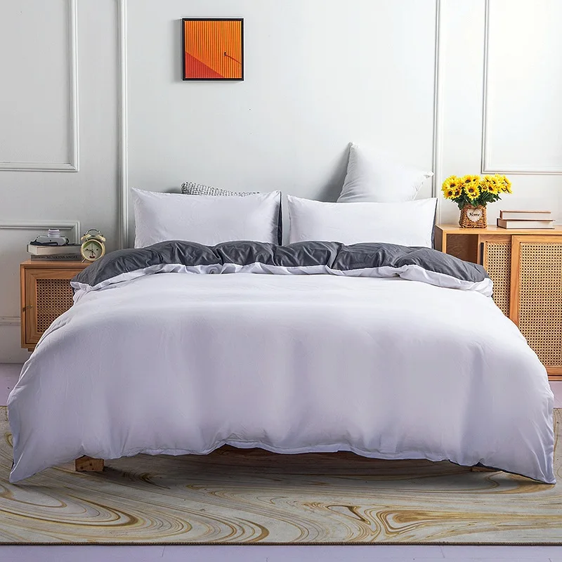 

Duvet Cover Set Soft Brushed Microfiber Duvet Cover Bedding Set Solid Color with Zipper Closure and Corner Ties 2 Pcs/3 Pcs