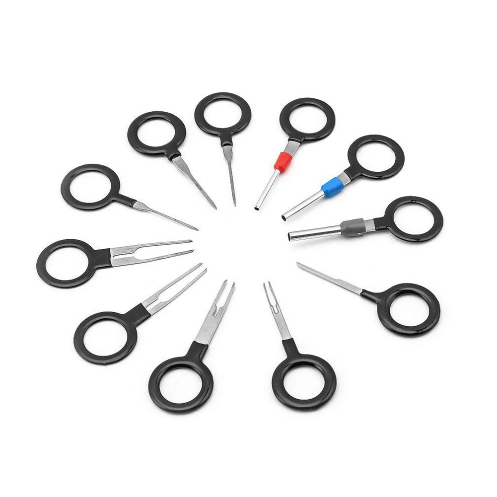 자동차 플러그 회로 기판 와이어 하네스 터미널 추출 픽 커넥터, 크림프 핀 백 니들 제거 도구, 자동차 액세서리, 11 개