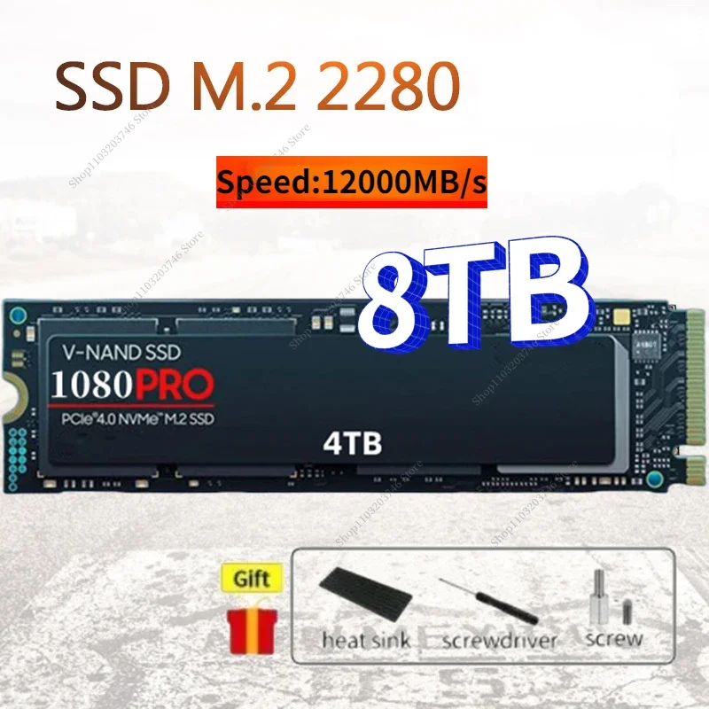 

2024 New 100% Original 1080PRO 8TB 4TB 2TB NVMe SSD PCIe Gen 5.0 x 4 M.2 2280 Internal Solid State Drives for Desktop Laptop PS5