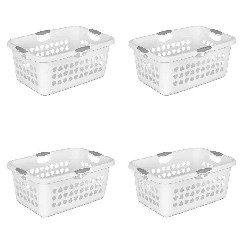 

Sterilite 2 Bushel Ultra Laundry Basket Plastic, White, Set of 4