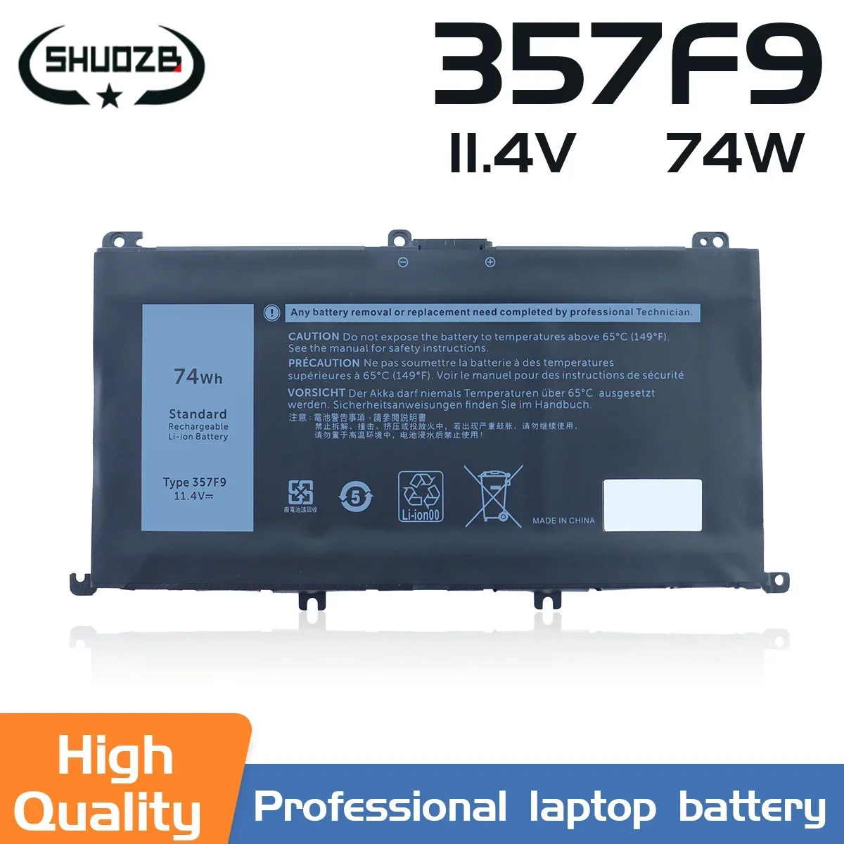 Nova 357f9 15- 7000 de Bateria para Dell Inspiron 7559 7559 7557 7566 7567 5576 5577 00gfj6 Ins15pd1548b Ins15pd-1548r Ins15pd-1748r