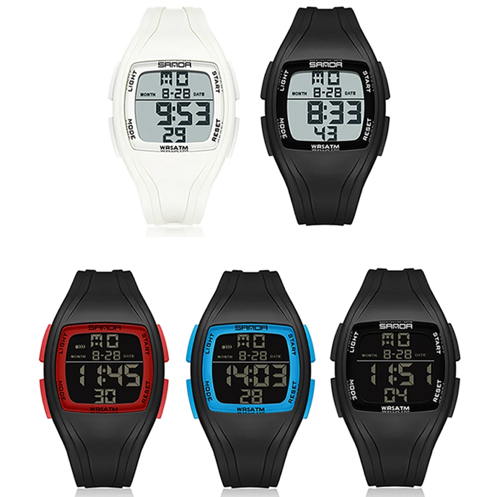 SANDA Fashion Women's Waterproof LED Digital Wristwatch with Stopwatch and Shockproof Features