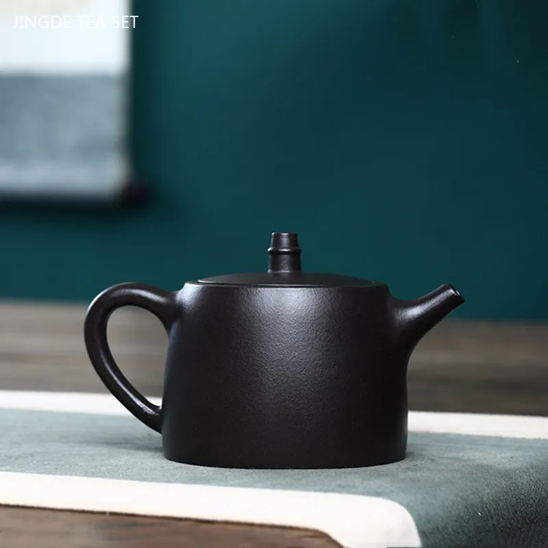 1PCS 250ml Yixing Purple Clay Teapot Original Ore Handmade Zisha Tea Set Black Mud Filter Dezhong Teapot