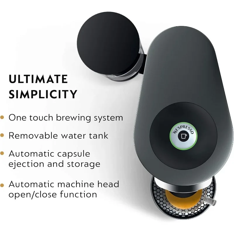 Nespresso Vertuo Plus Deluxe Coffee and Espresso Maker by De'Longhi, Titan with Aeroccino Milk Frother, 110 Volts 3