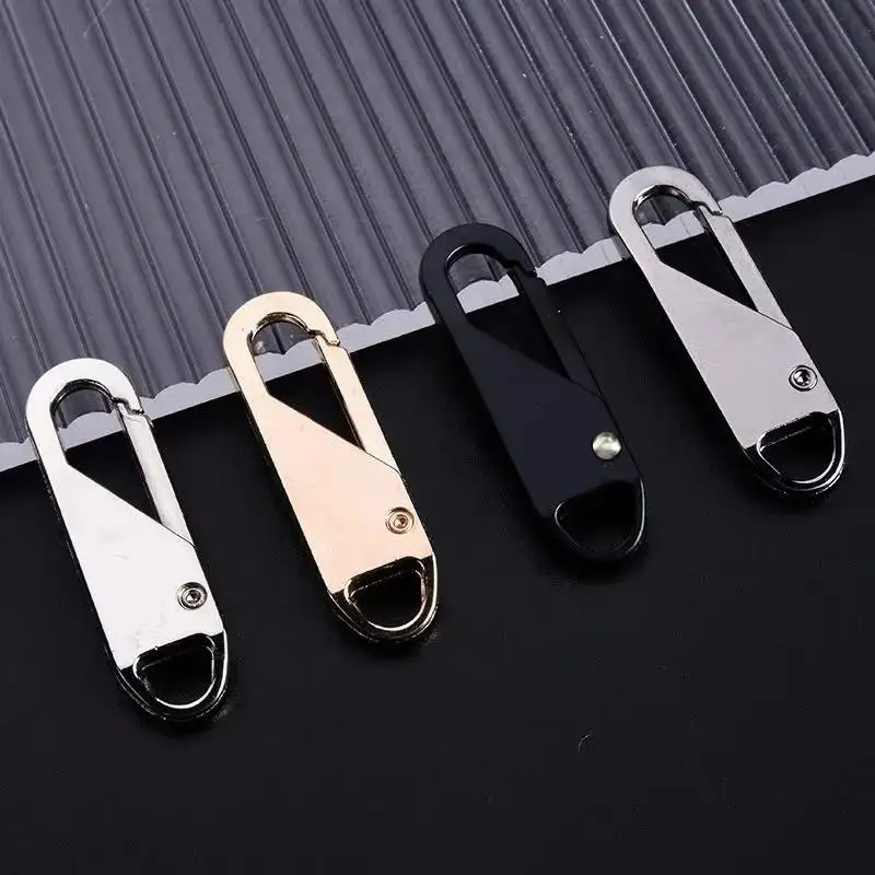 10Pcs Detachable Zipper Puller Metal Zipper Head Repair Kits Universal Replacement for Luggage Purse Bags Clothes Zipper Slider