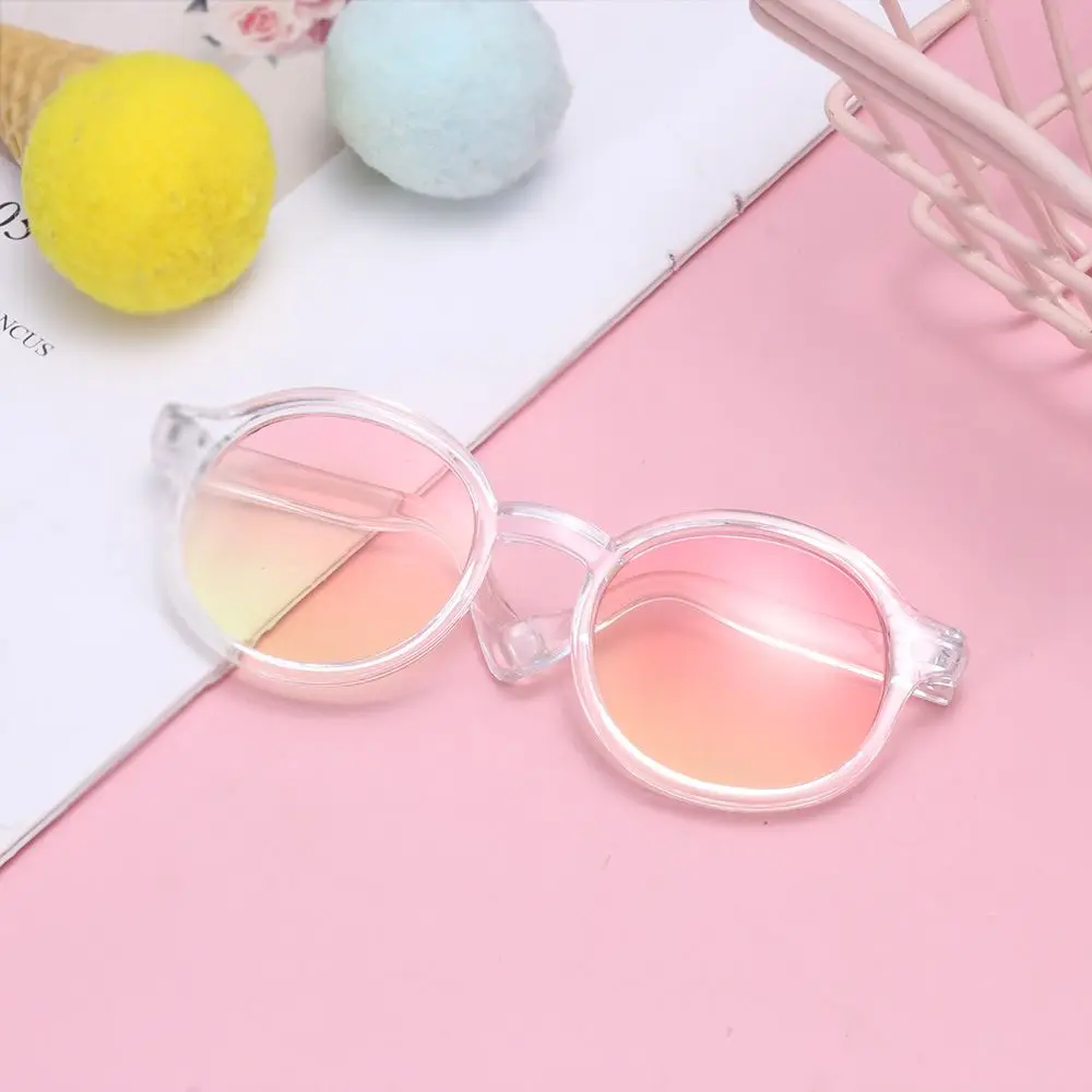 Colorful Glass Doll Accessories Round Glasses Decorations