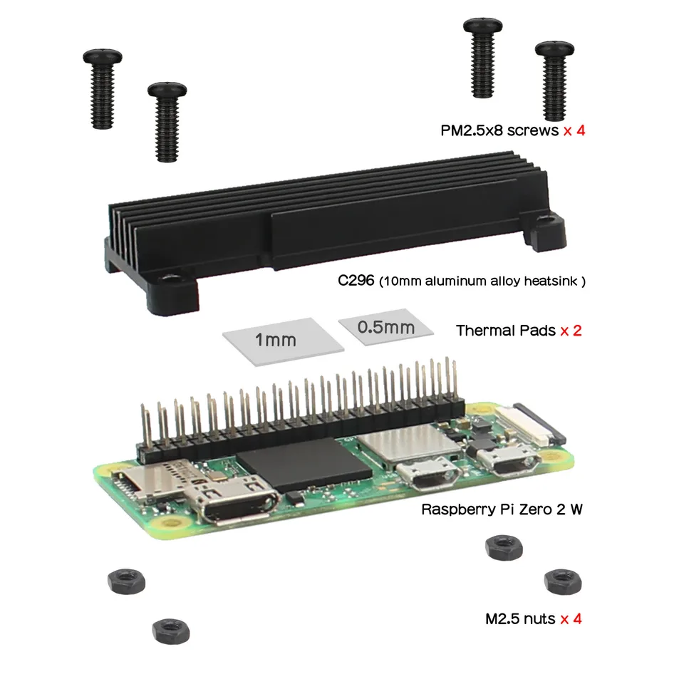 Dissipatore In Alluminio Per Raspberry Pi Zero E Zero 2 W – Raffreddamento Passivo