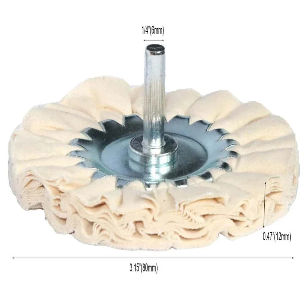 1PC Cotton Airway Polishing Wheel Cloth Open Offset Polishing Wheel Waxing Disc 80mm 3-inch For Metal Marble Glass