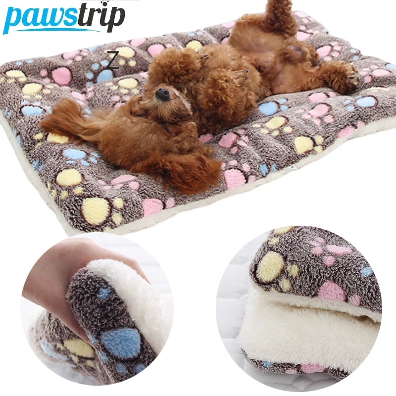 Dog Bed Soft Winter Warm Dog Sleeping Mat Thickened Pet Mat for Small Medium Large Dogs Cute Print Pet Blanket Supplies