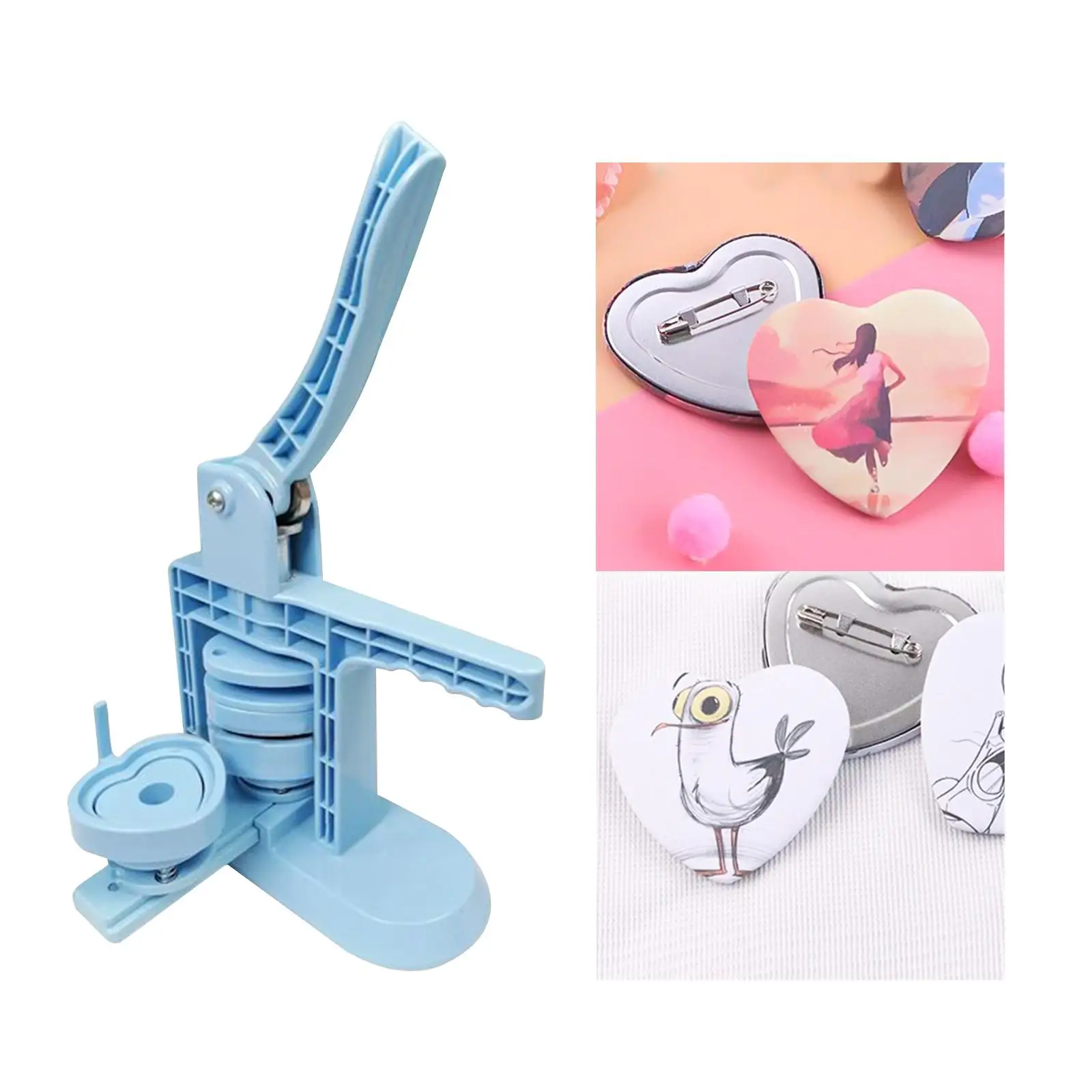 Button Badge Making Machine Heart Shape Button Maker Machine Compact Making Supplies for DIY Pin Buttons Gifts