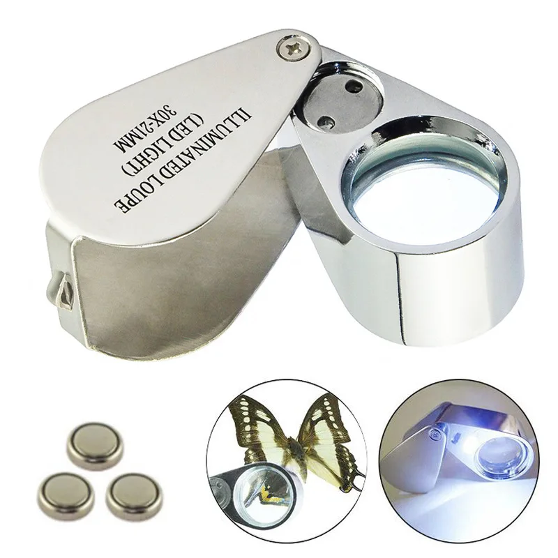 Portable Folding Diamond Jeweler Eye Loupe Lupa Jewelry Loupe